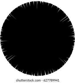 Geometric circular element. Grungy, sketchy splatter-like circle shape(s)