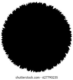 Geometric circular element. Grungy, sketchy splatter-like circle shape(s)
