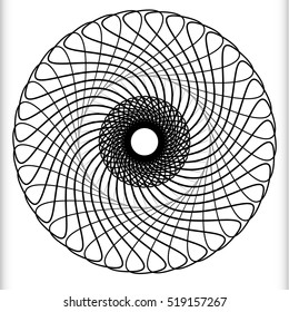 Geometric circular element - Rotating spiral, swirl shape