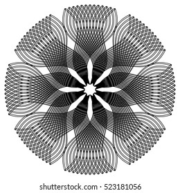Geometric circular floral design