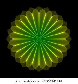 Geometric circular flower with optical illusion effect
