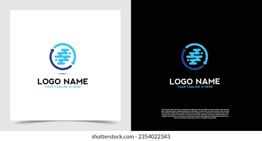 Geometric circular graphic element logo vector. Business logo vector template