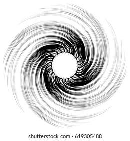 Geometric circular pattern. Abstract monochrome illustration series