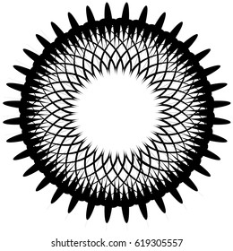Geometric circular pattern. Abstract monochrome illustration series