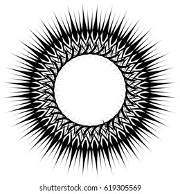 Geometric circular pattern. Abstract monochrome illustration series