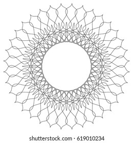Geometric circular pattern. Abstract motif with radiating intersecting lines