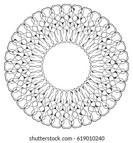 Geometric circular pattern. Abstract motif with radiating intersecting lines