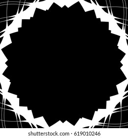 Geometric circular pattern. Abstract motif with radiating intersecting lines