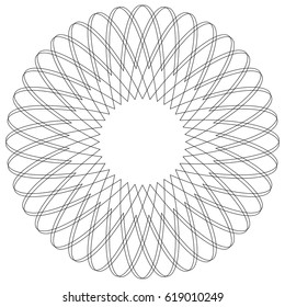 Geometric circular pattern. Abstract motif with radiating intersecting lines