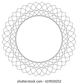 Geometric circular pattern. Abstract motif with radiating intersecting lines