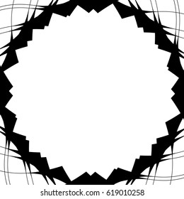 Geometric circular pattern. Abstract motif with radiating intersecting lines