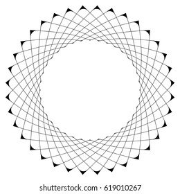 Geometric circular pattern. Abstract motif with radiating intersecting lines