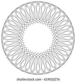 Geometric circular pattern. Abstract motif with radiating intersecting lines