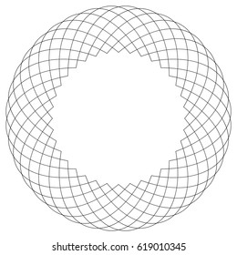Geometric circular pattern. Abstract motif with radiating intersecting lines