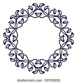 The geometric circular pattern or mandala in East style. Design element for coloring book, laser cut card, print for textile, yoga symbol, tracery for invitations for wedding or greeting cards.