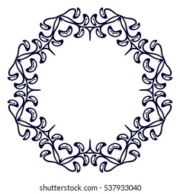 The geometric circular pattern or mandala in East style. Design element for coloring book, laser cut card, print for textile, yoga symbol, tracery for invitations for wedding or greeting cards.