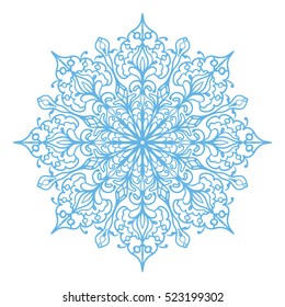 The geometric circular pattern, mandala or snowflake. Design element for Xmas, Christmas