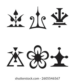 Geometric circular pattern with star-shaped floral element