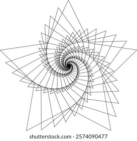 Geometric circular radial radiating abstract 3D illusion pattern vector 