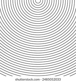 Geometric circular radiating converging circles. Sector of circle set arc sonar.