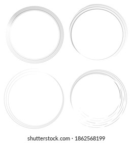 Geometric circular spiral, swirl and twirl. Cochlear, vortex, volute shape