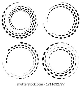 Geometric circular spiral, swirl, twirl. Cochlear, vortex and volute shape. Vector illustration
