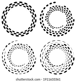 Geometric circular spiral, swirl, twirl. Cochlear, vortex and volute shape. Vector illustration