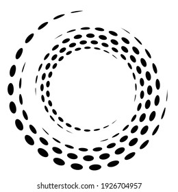 Geometric circular spiral, swirl, twirl. Cochlear, vortex and volute shape. Vector illustration