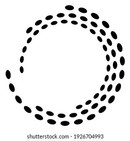 Geometric circular spiral, swirl, twirl. Cochlear, vortex and volute shape. Vector illustration