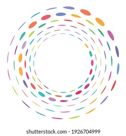 Geometric circular spiral, swirl and twirl. Cochlear, vortex, and volute shape. Vector illustration