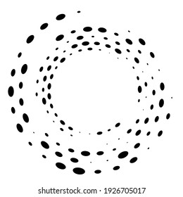 Geometric circular spiral, swirl, twirl. Cochlear, vortex and volute shape. Vector illustration