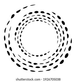 Geometric circular spiral, swirl, twirl. Cochlear, vortex and volute shape. Vector illustration