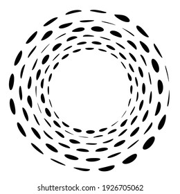 Geometric circular spiral, swirl and twirl. Cochlear, vortex, and volute shape. Vector illustration