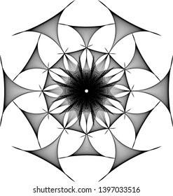 Geometric circular tattoo art drawing.