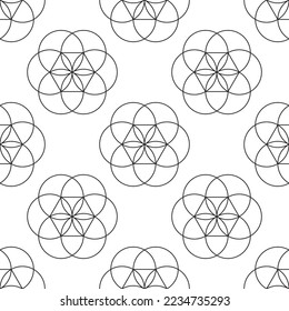 geometric circural ornament seamless pattern, vector illustration 