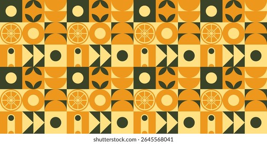 Geometric citrus fruit pattern design.