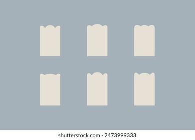 Geometrische klassische Bogenset im arabischen Stil. Einfache Design-Rahmen. Vektorgrafik Form für Verpackungen, Etiketten, Postkarten, Einladungen, Social Media Post.