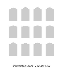 Geometric classic arch set in minimal style. Simple design frames. Vector shape for packaging, labels, postcards, invitations, social media post.