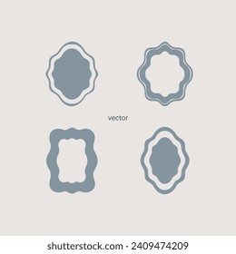 Geometric classic frame set in minimal style. Simple design framing. Vector shape for interior decor and design, packaging, labels, postcards, invitations.