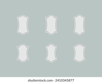 Geometric classic frame set in minimal style. Simple design framing. Vector shape for interior decor and design, packaging, labels, postcards, invitations.
