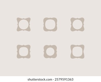 Geometric classic frame set in minimal style. Vector shape for packaging, labels, postcards, invitations, social media post.