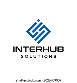 Geometric and clear logo about the letters I, H and S in 1 box.
EPS 10, Vector.