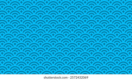 Geometric Cloud and Ripple background. Japanese Cloud and Wave Motif Pattern background. Abstract Waves and Cloud Motif Background. 