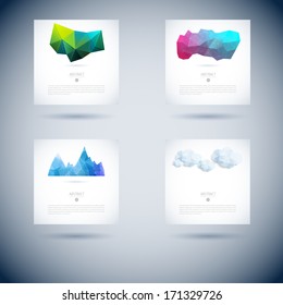 geometric cloud web elements abstract object graphic blue background vector series of conceptual vector modern background with three object template for design geometric cloud web elements abstract ob