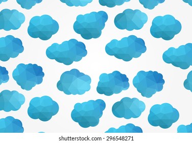 Geometric clouds background.Abstract background with polygonal clouds.Vector illustration.