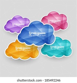 Geometric clouds. Mosaic vector illustration.