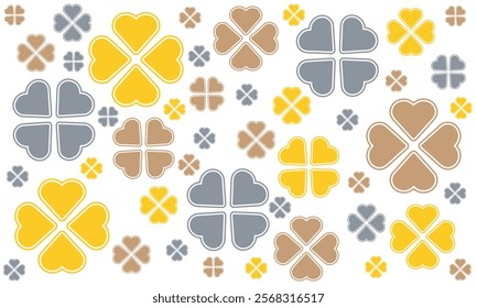 Geometric clover leaf color seamless pattern for background and wallpaper. love flower.