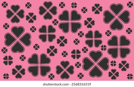 Geometric clover leaf color seamless pattern for background and wallpaper. love flower.