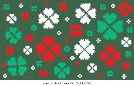 Geometric clover leaf color seamless pattern for background and wallpaper. love flower.