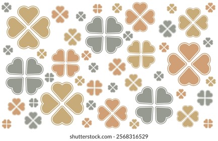 Geometric clover leaf color seamless pattern for background and wallpaper. love flower.